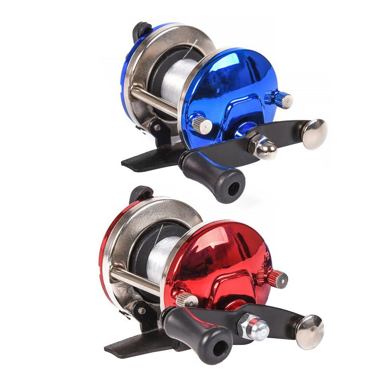 Mini Drum Reel with Pre-Loaded Line  Ready-to-Use for Ice Fishing