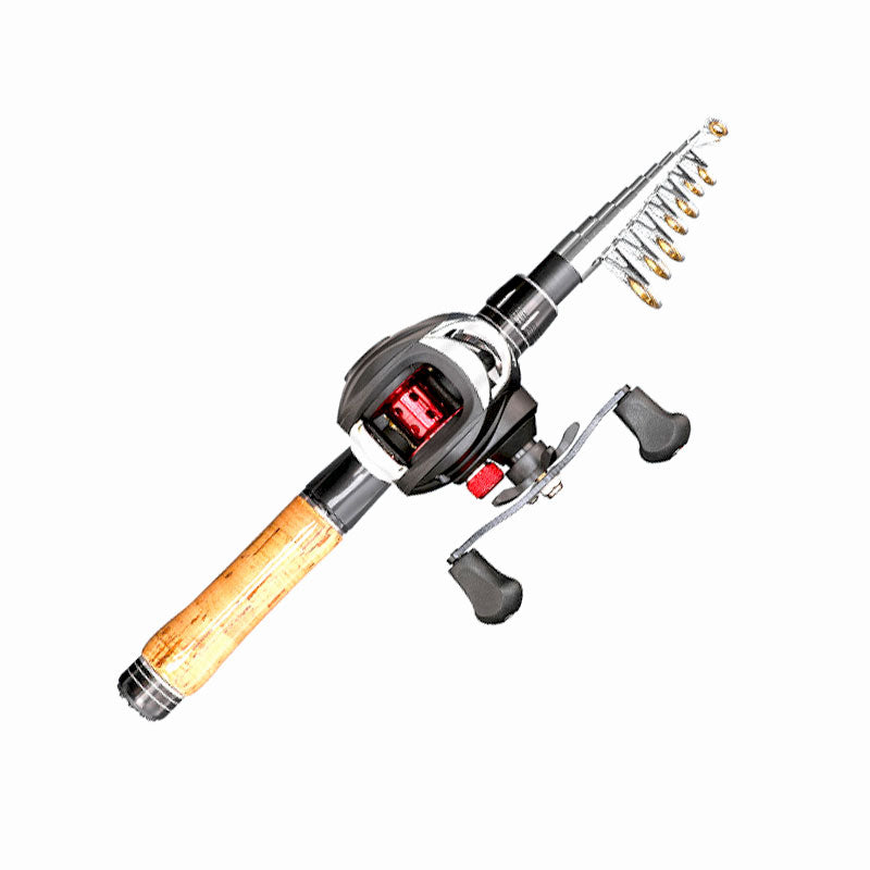Wooden Grip Telescopic Casting Travel Rod