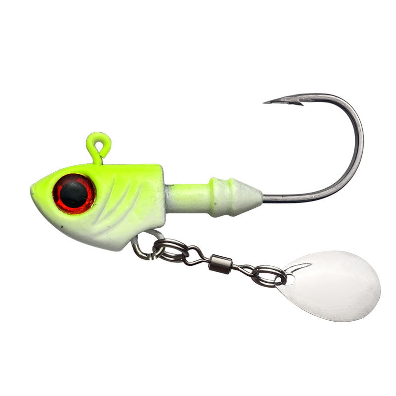 Multi-Colored_Fish_Head_Jig_Head-lemon-yellow-spin