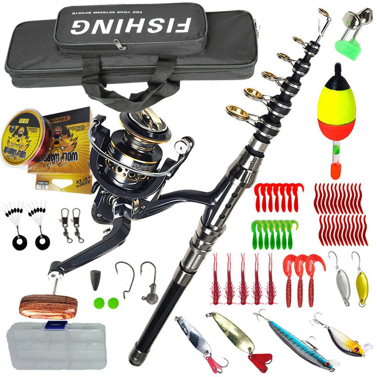 Portable Travel Fishing Rod Combo